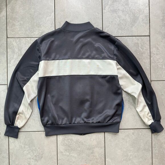 Vintage 80s Nike Swoosh Track Jacket Streetwear Size L Gray Blue - Picture 6 of 8